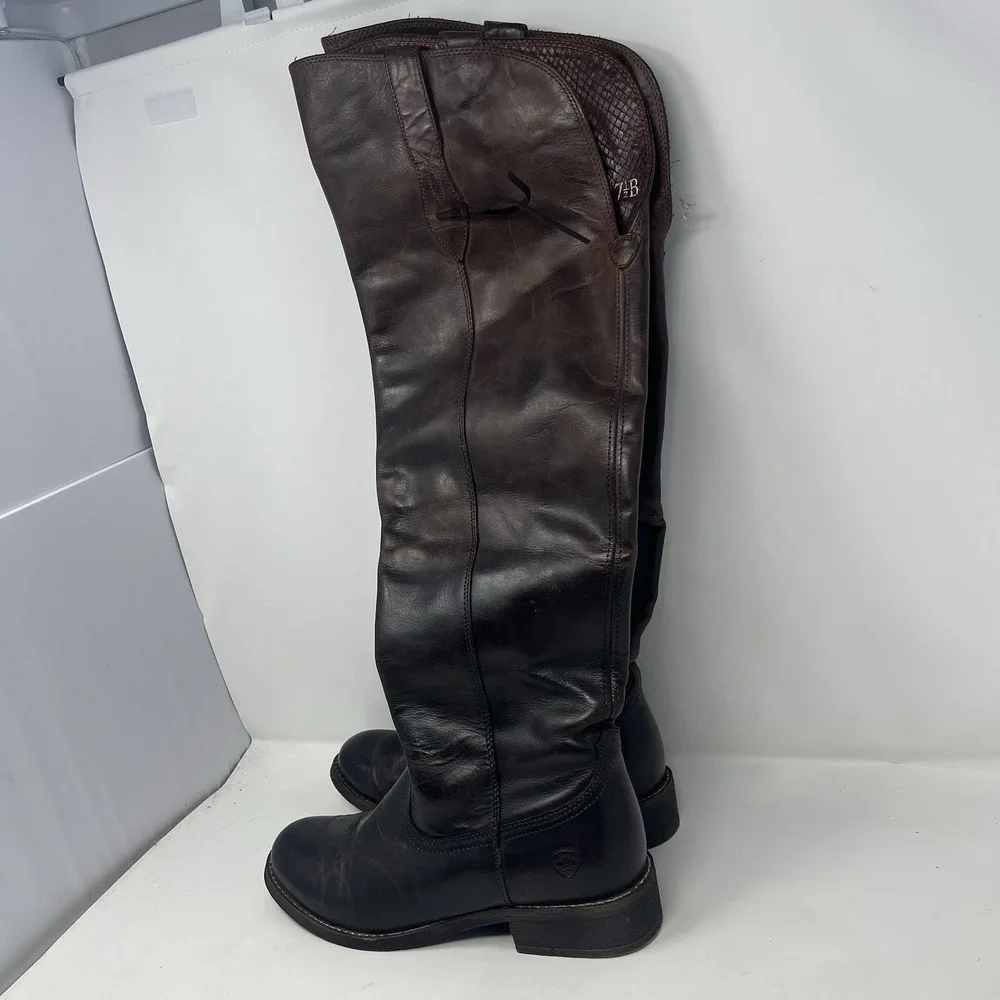 ARIAT Tall OTK Reverse-Ombre' Brown Leather FARAH #10021610 Boots US 7.5 B